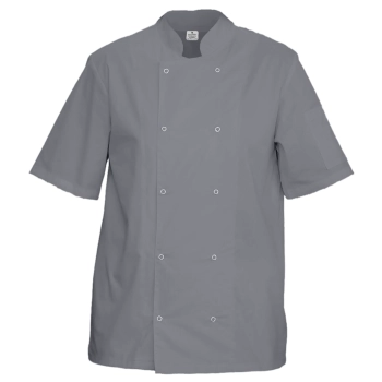 Bluza kucharska szara na napy elastyczna krótki rękaw roz.3XL